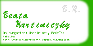 beata martiniczky business card